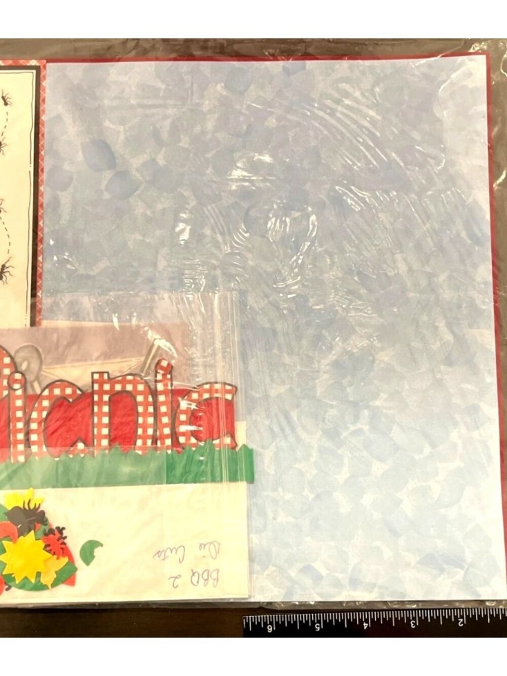 Handmade Picnic-Themed Scrapbooking Kit With Decorative Elements & Embellishment